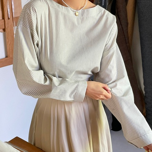 cotton pin-striped blouse