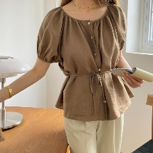 linen 100 two-way blouse