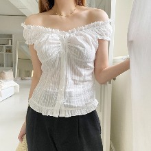 off-shoulder laced blouse